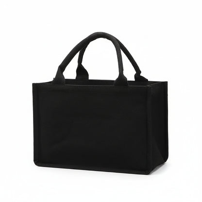Tote Bag Femme Canvas Noir Épais Grande Capacité Cabas Polyvalent Résistant 31,5 × 14 × 21,5 cm