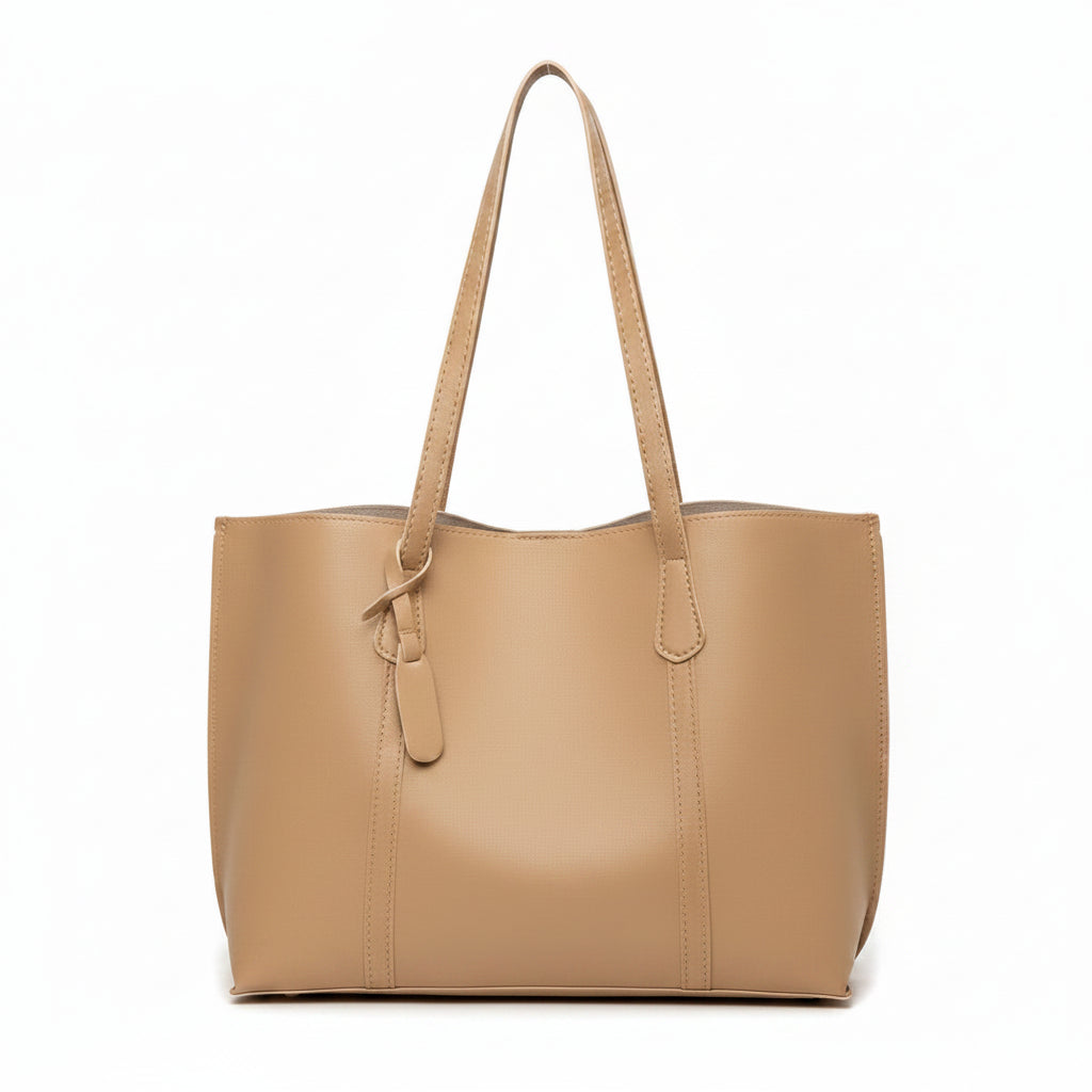 Tote Bag Femme Grande Capacité — Sac Cabas Polyvalent Élégant et Pratique Beige