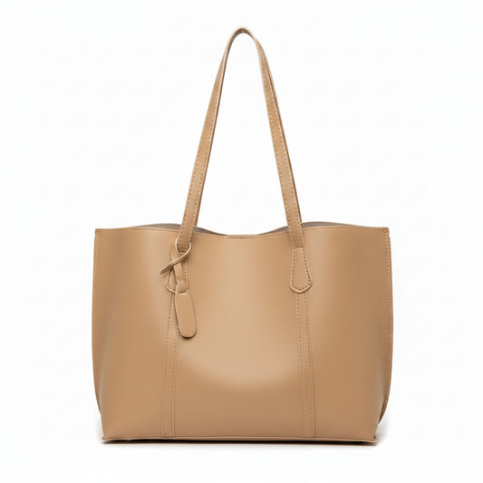 Tote Bag Femme Grande Capacité — Sac Cabas Polyvalent Élégant et Pratique Beige