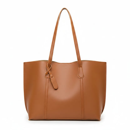 Tote Bag Femme Grande Capacité — Sac Cabas Polyvalent Élégant et Pratique Marron Clair