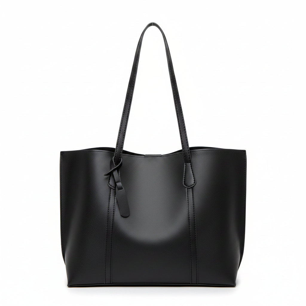 Tote Bag Femme Grande Capacité — Sac Cabas Polyvalent Élégant et Pratique Noir