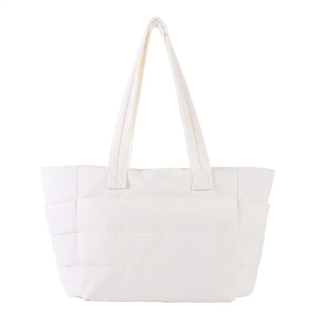 Tote Bag Femme Matelassé Grande Capacité – Léger & Pratique Beige