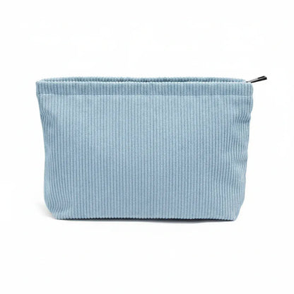 Trousse Toilette Femme Velours Côtelé Bleu