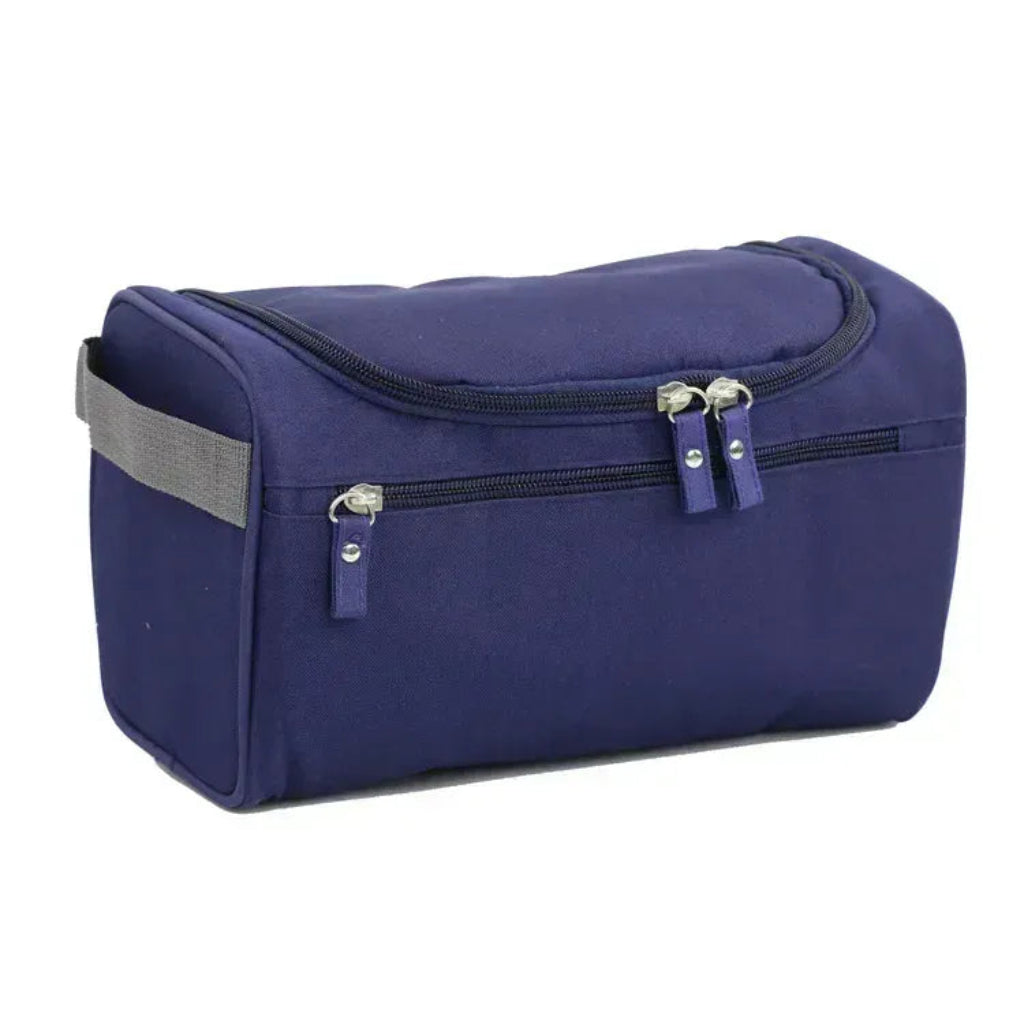 Trousse de Toilette Femme Double Compartiment en Oxford Bleu– Grande Capacité, Organisateur Cosmétique
