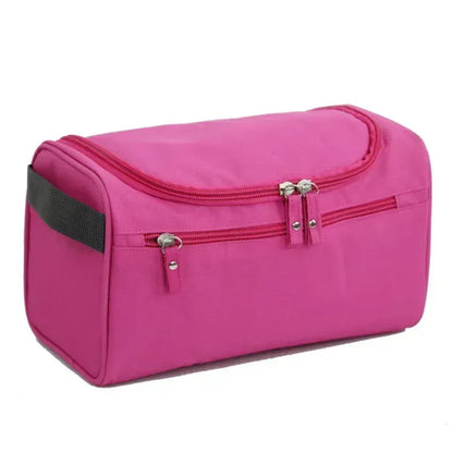 Trousse de Toilette Femme Double Compartiment en Oxford Rose – Grande Capacité, Organisateur Cosmétique