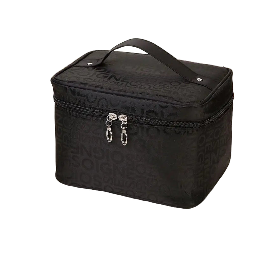 Trousse de Toilette Femme Grande Capacité en Nylon Noir – Voyage & Organisation