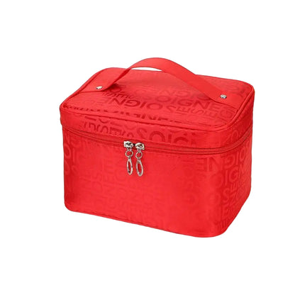 Trousse de Toilette Femme Grande Capacité en Nylon Rouge – Voyage & Organisation