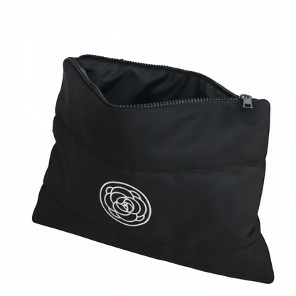 Trousse de Toilette Femme Matelassée Noir Double Compartiment.