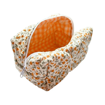 Trousse_de_Toilette_Femme_Matelass_e_orange _Motifs_Floraux_Grande_Capacit_pour_Cosm_tiques_et_Voyage