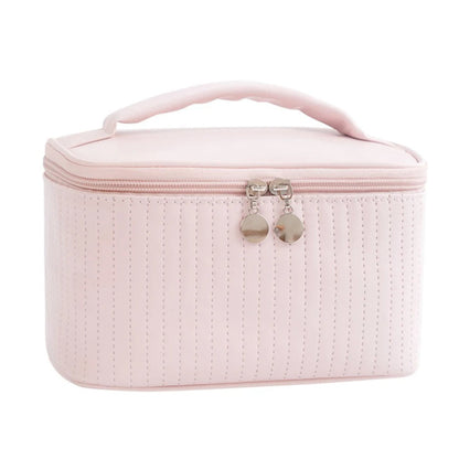 Trousse de Toilette Femme en Simili Cuir Rose  – Élégante, Grande Capacité, Voyage & Maquillage 