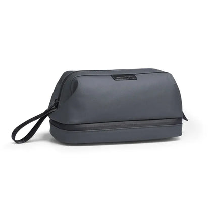 Trousse de Toilette Homme Grande Capacité Gris - Organisateur de Voyage Double Couche en Tissu Oxford