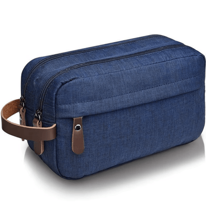 Trousse de Toilette Homme Grande Capacité en Oxford Bleu Marine – Double Compartiment Imperméable