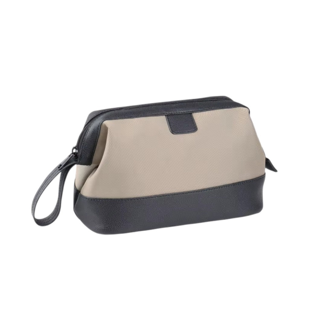 Trousse de Toilette Homme Imperméable Beige Foncé – Grande Capacité, Séparation Sec/Humide