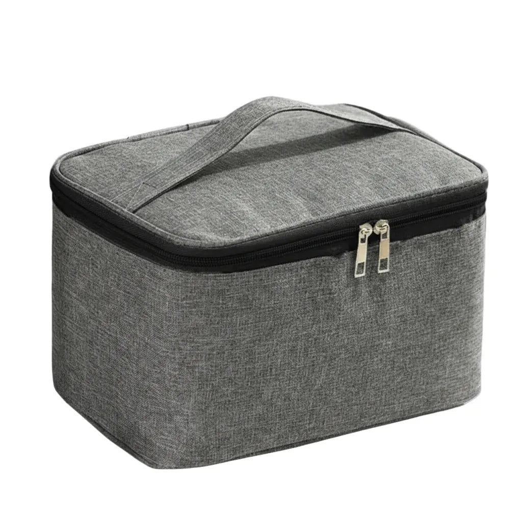 Trousse de Toilette Homme Oxford Gris - Double Compartiment Grande Capacité