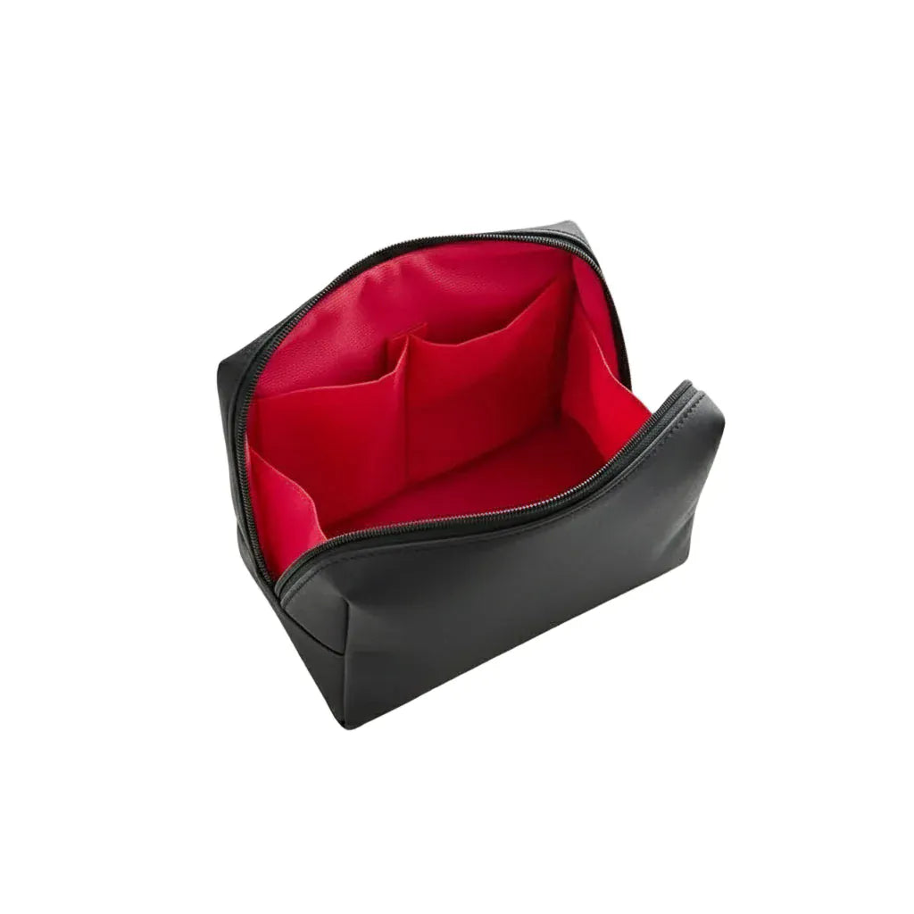 Trousse de toilette femme coréenne rouge noir – Étanche et élégante pour maquillage et accessoires