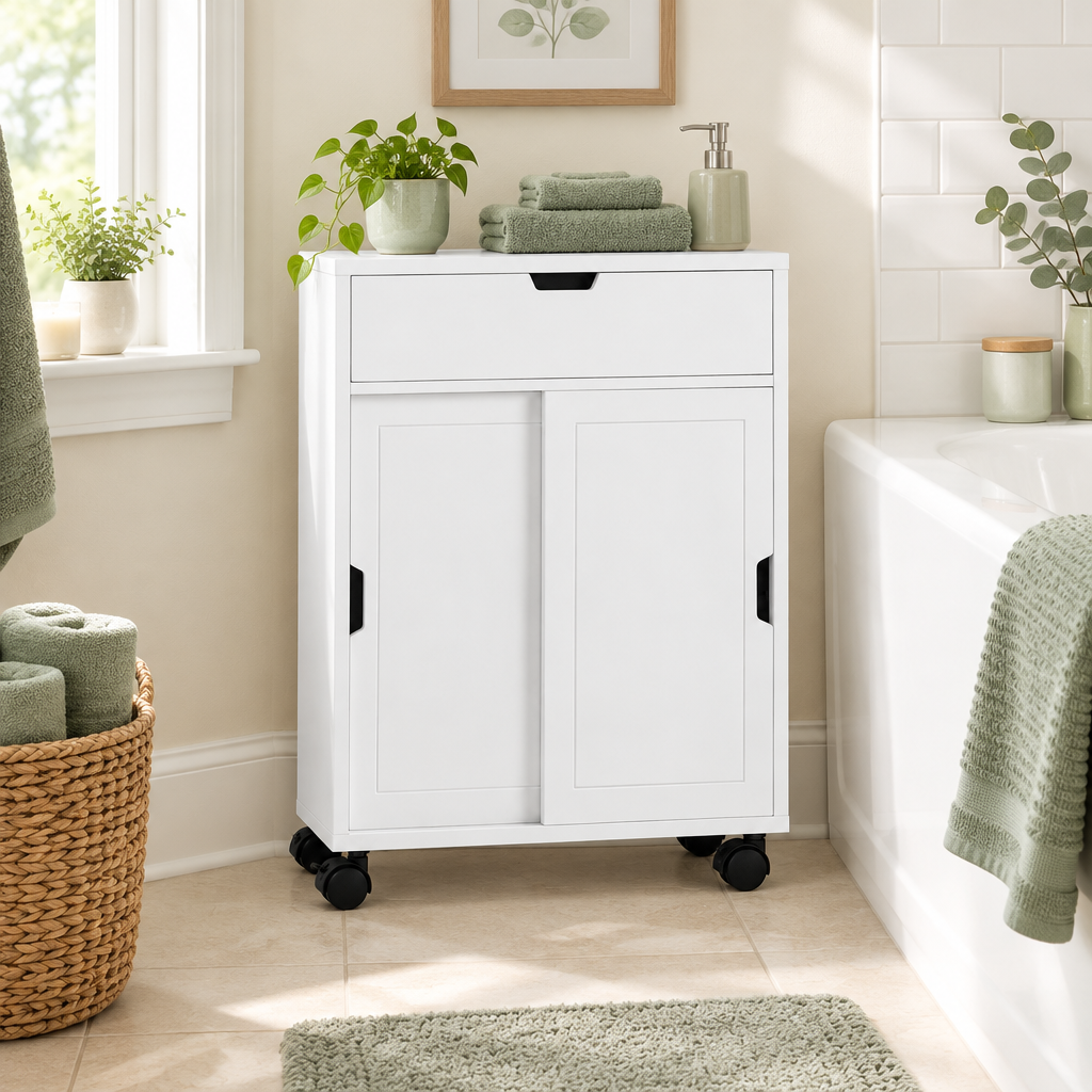 Armoire près d’une baignoire