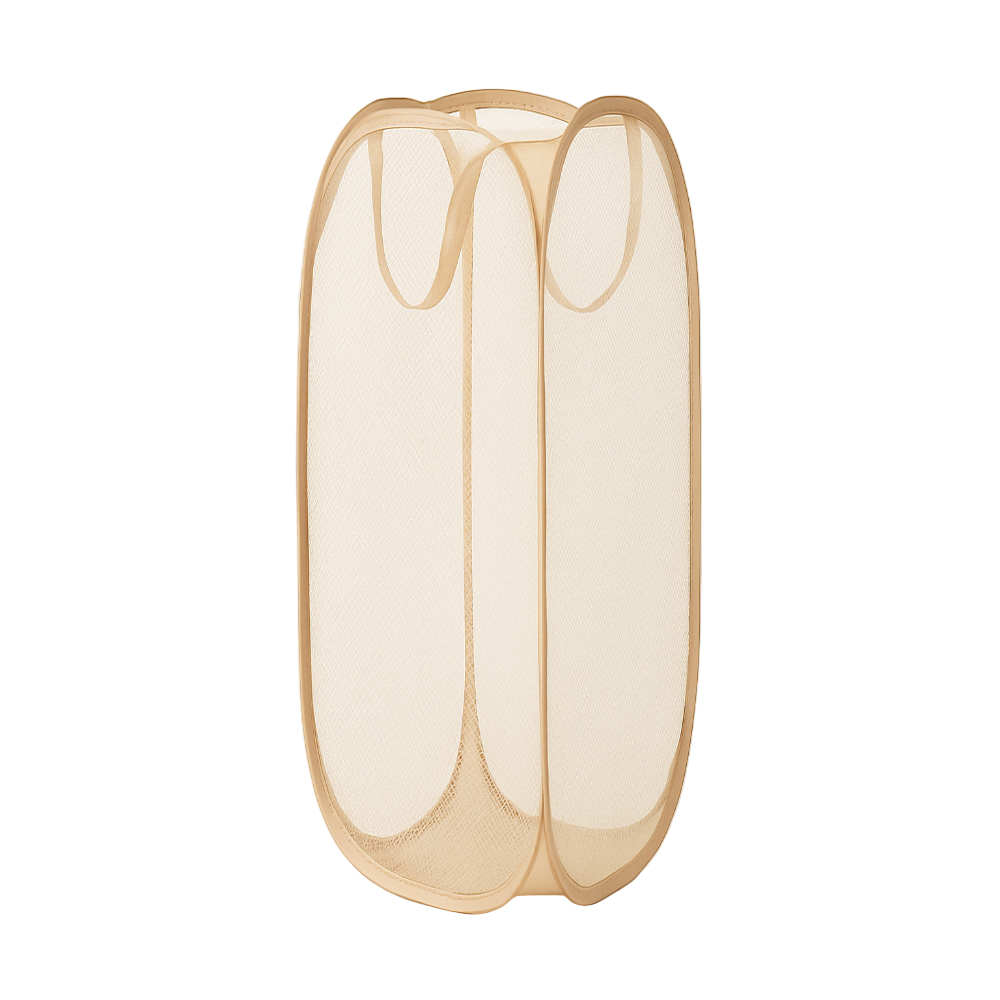 Beige vertical laundry basket