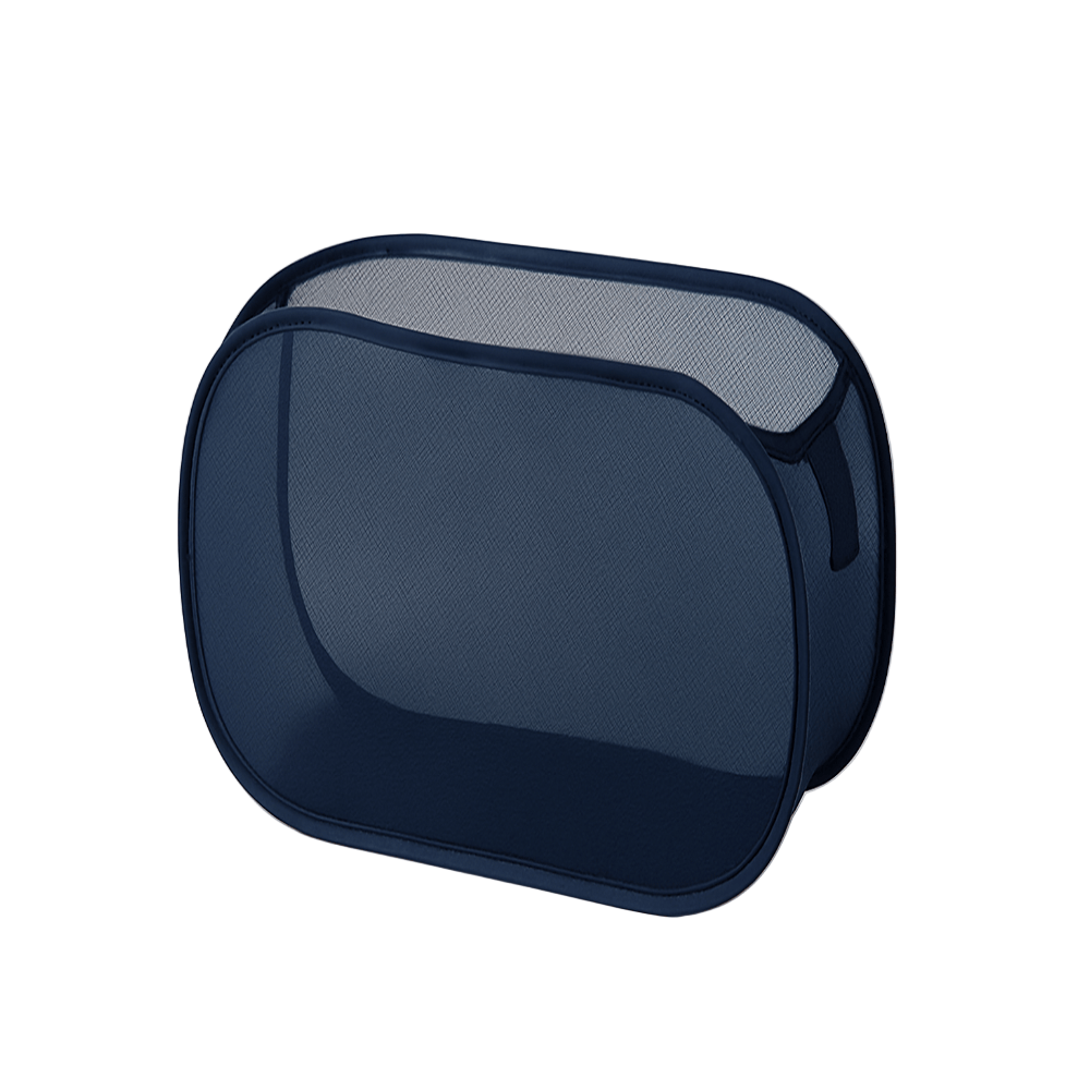 Blue horizontal laundry basket