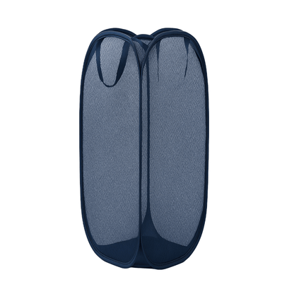 Blue vertical laundry basket