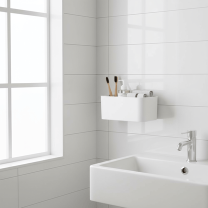 Boîte de rangement blanche adhésive