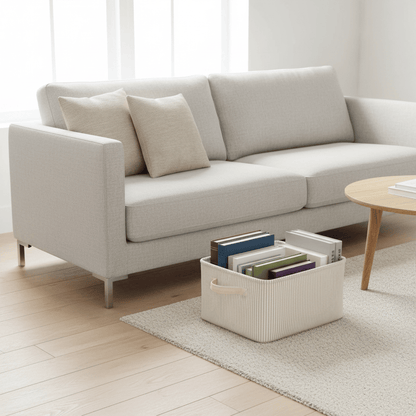 Boîte moyenne rayée avec poignées ergonomiques