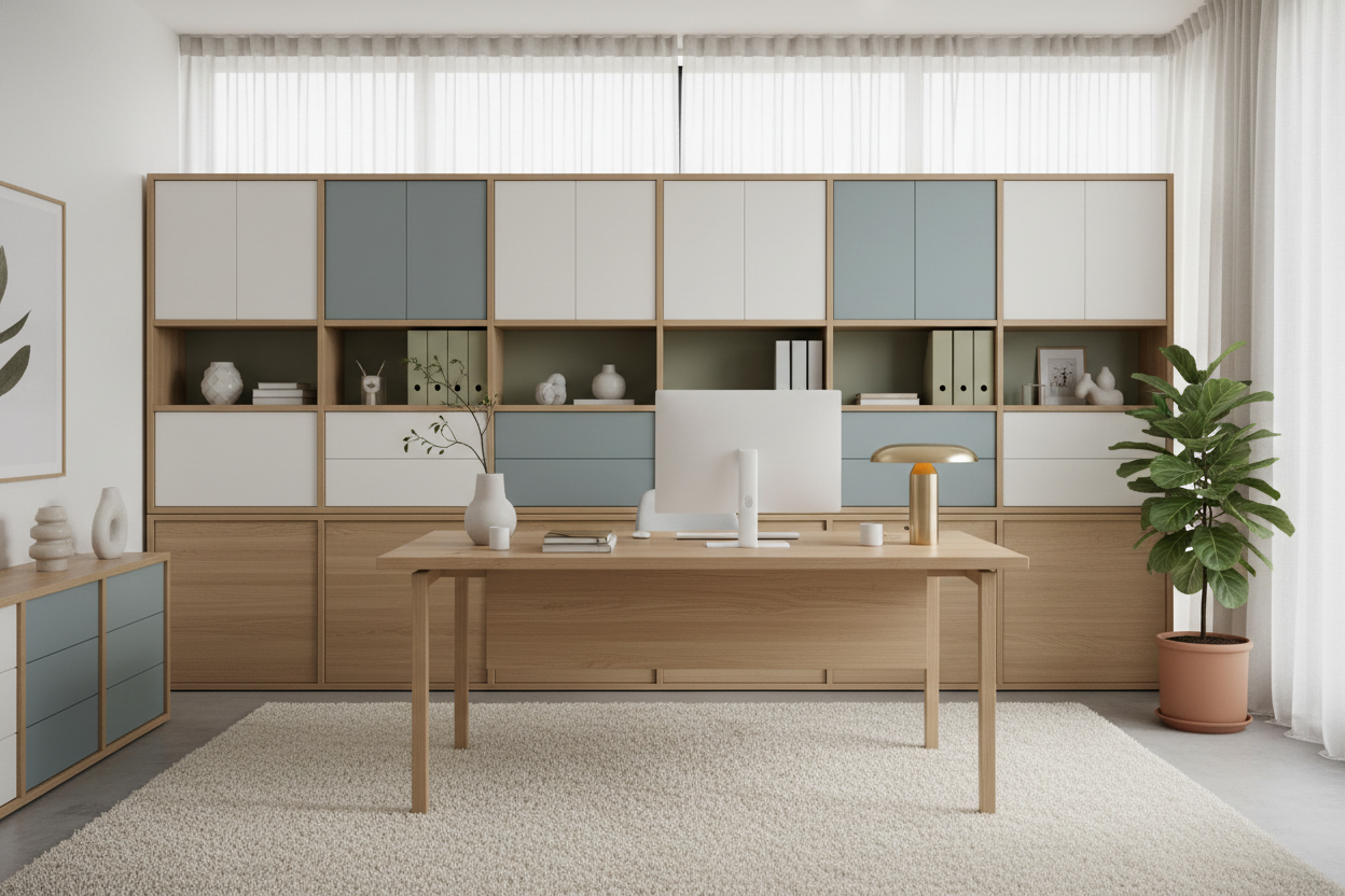 Bureau élégant avec rangements intégrés