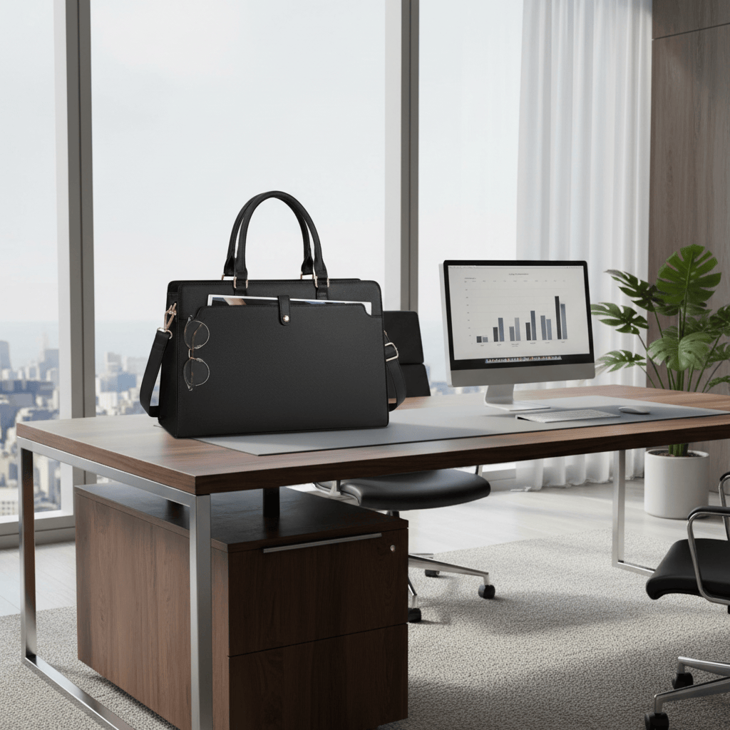 Cartable cuir PU noir incontournable