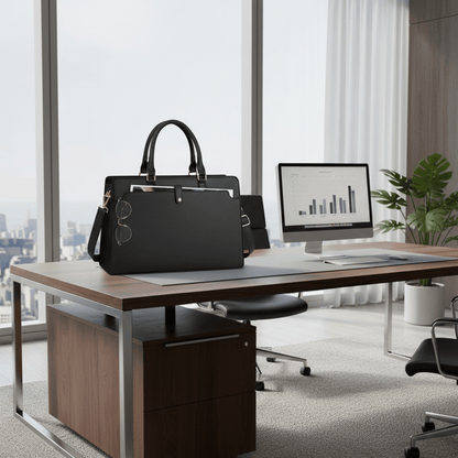 Cartable cuir PU noir incontournable