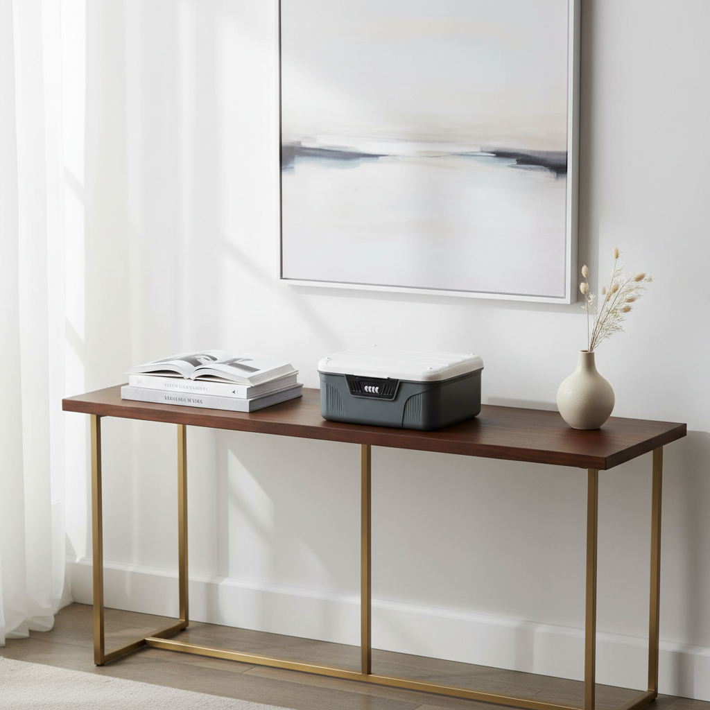 Coffre avec décor contemporain