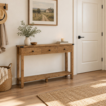 Console dans une entrée campagne chic