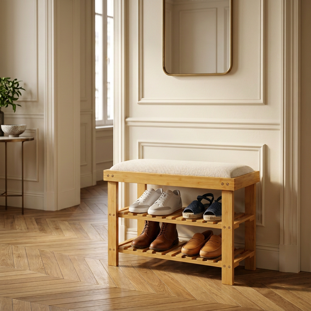 Couloir parisien avec davantage de chaussures