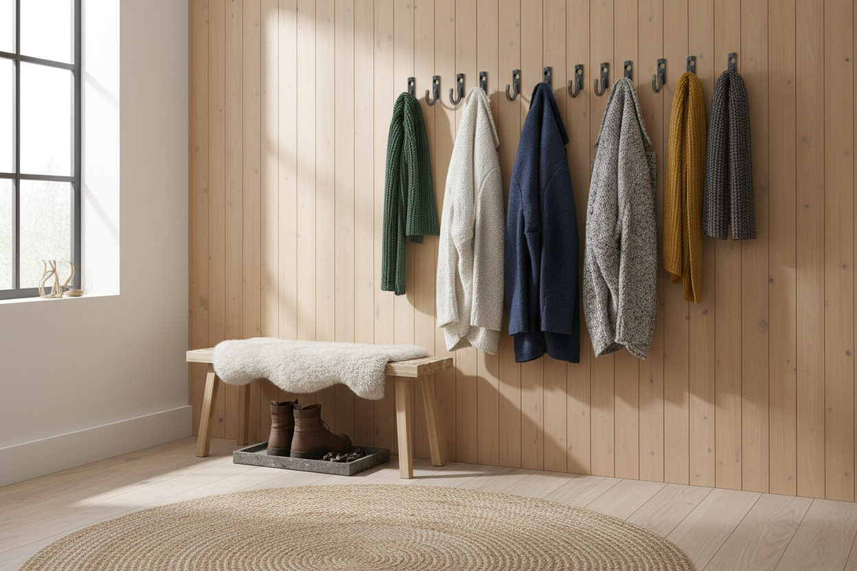 Crochets noirs vestiaire scandinave