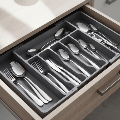 Détail des compartiments du range-couvert