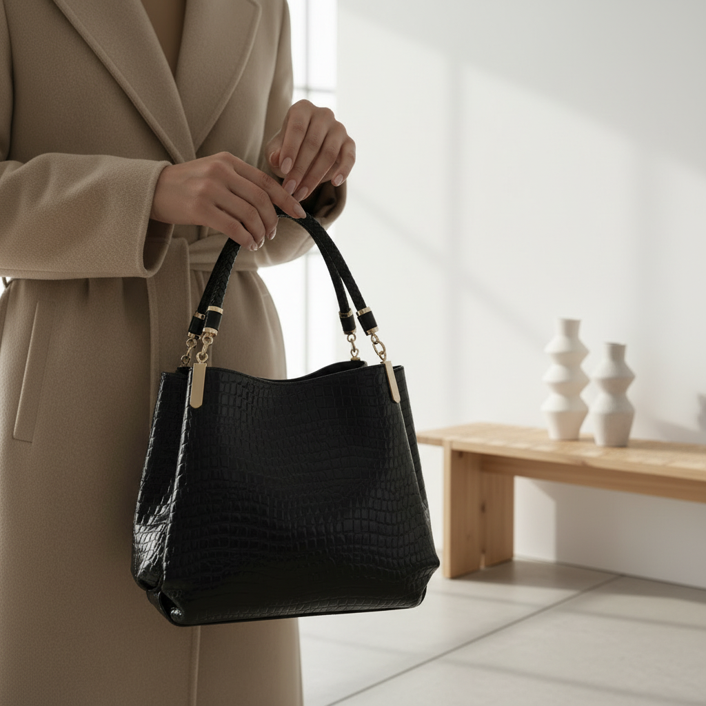 Détail mains et sac