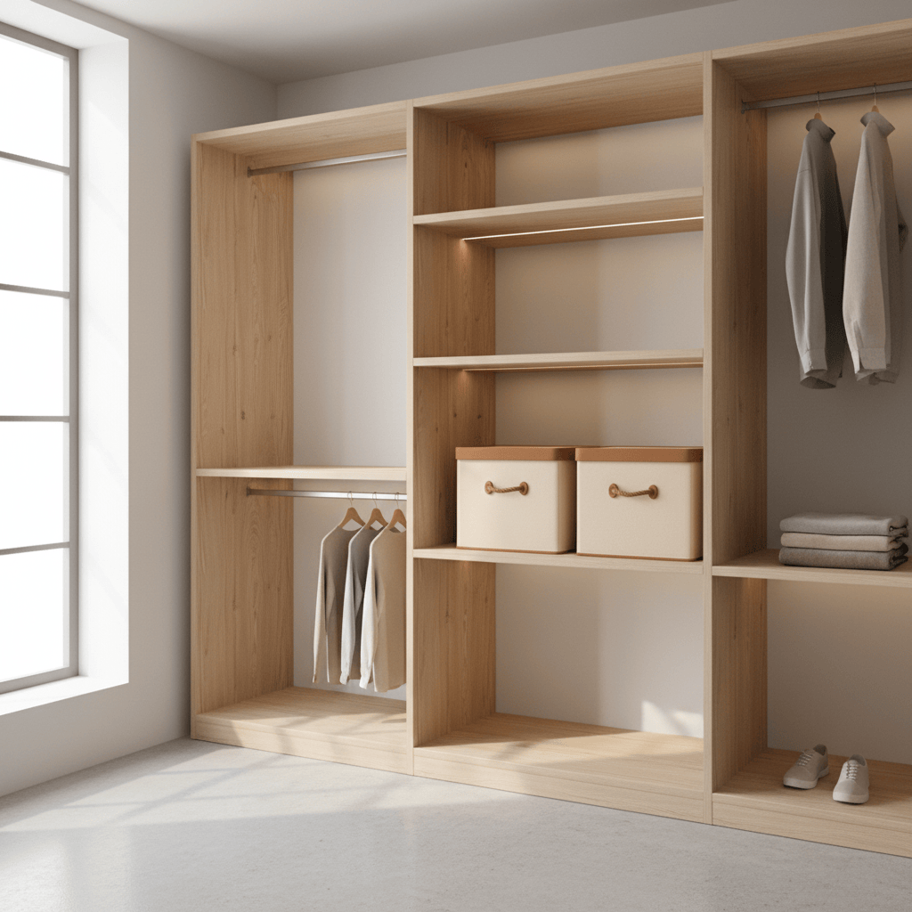 Deux boîtes pliables sur étagère