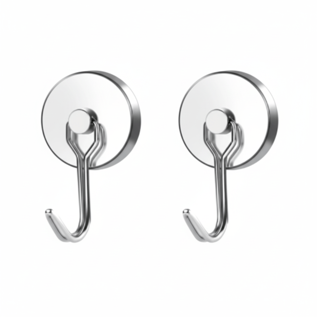 Deux crochets ventouse chromés