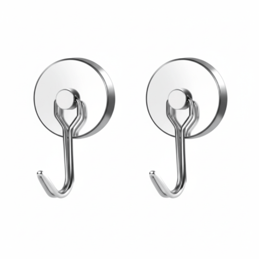 Deux crochets ventouse chromés