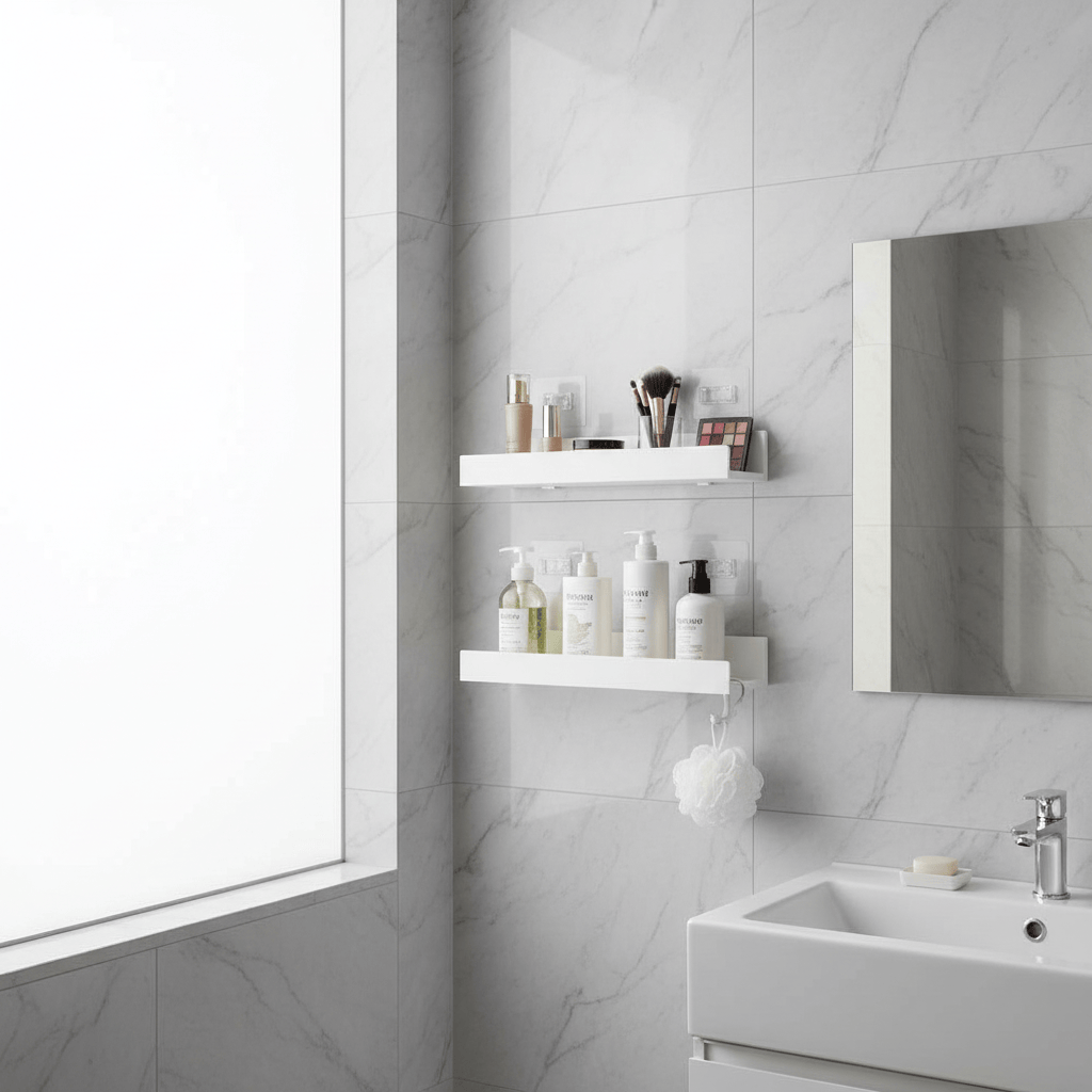 Deux étagères blanches sans perçage