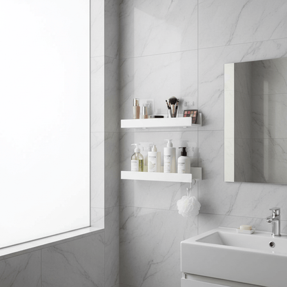 Deux étagères blanches sans perçage