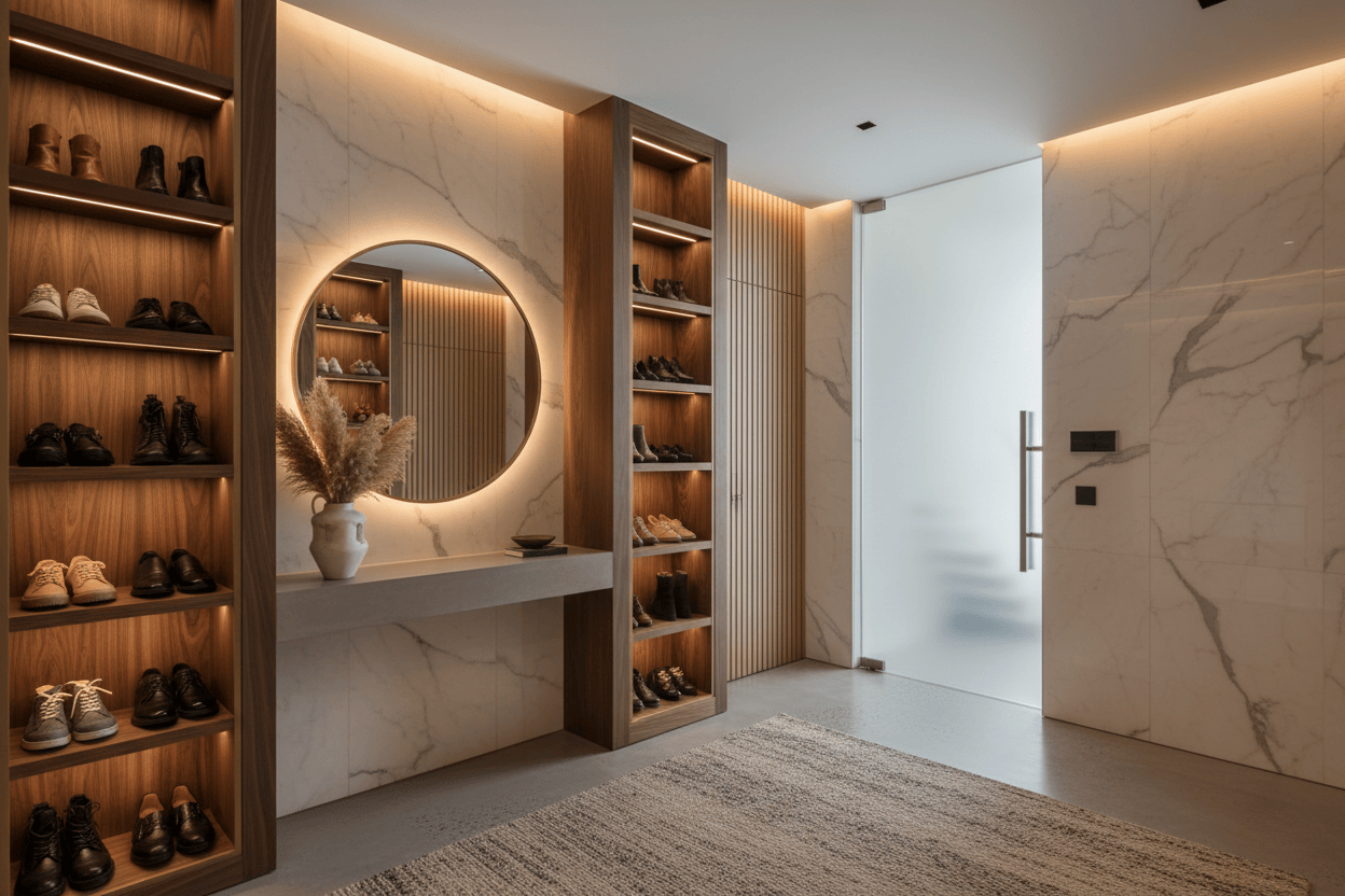 Entrée premium avec matériaux nobles