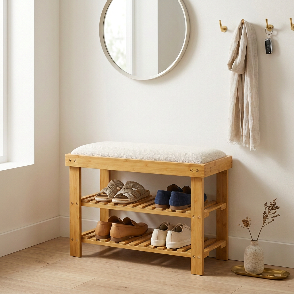 Entrée scandinave avec davantage de chaussures