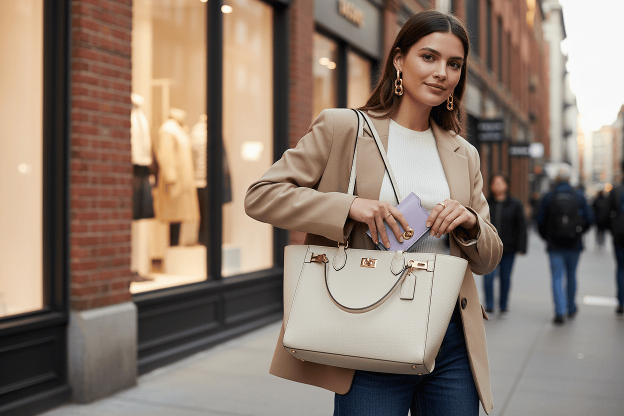 Femme rangeant le portefeuille