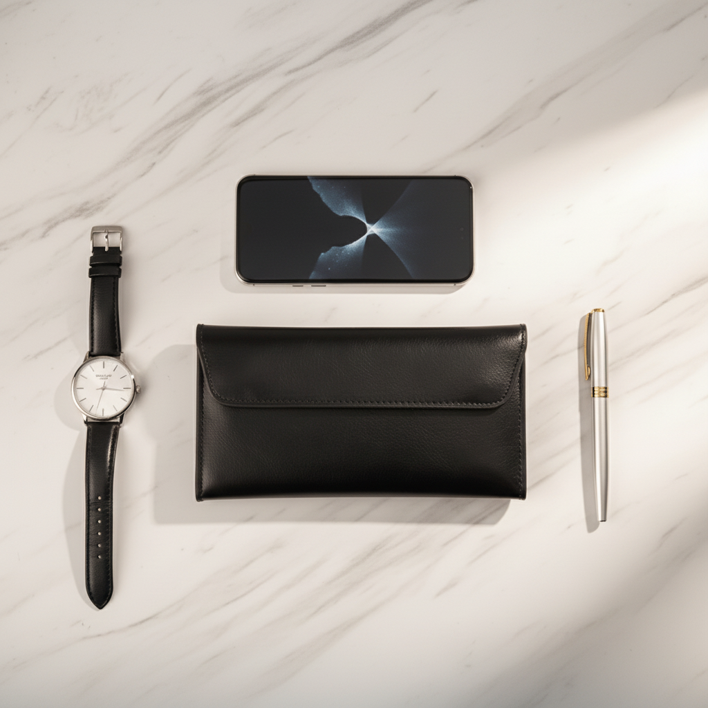 Flat lay accessoires premium