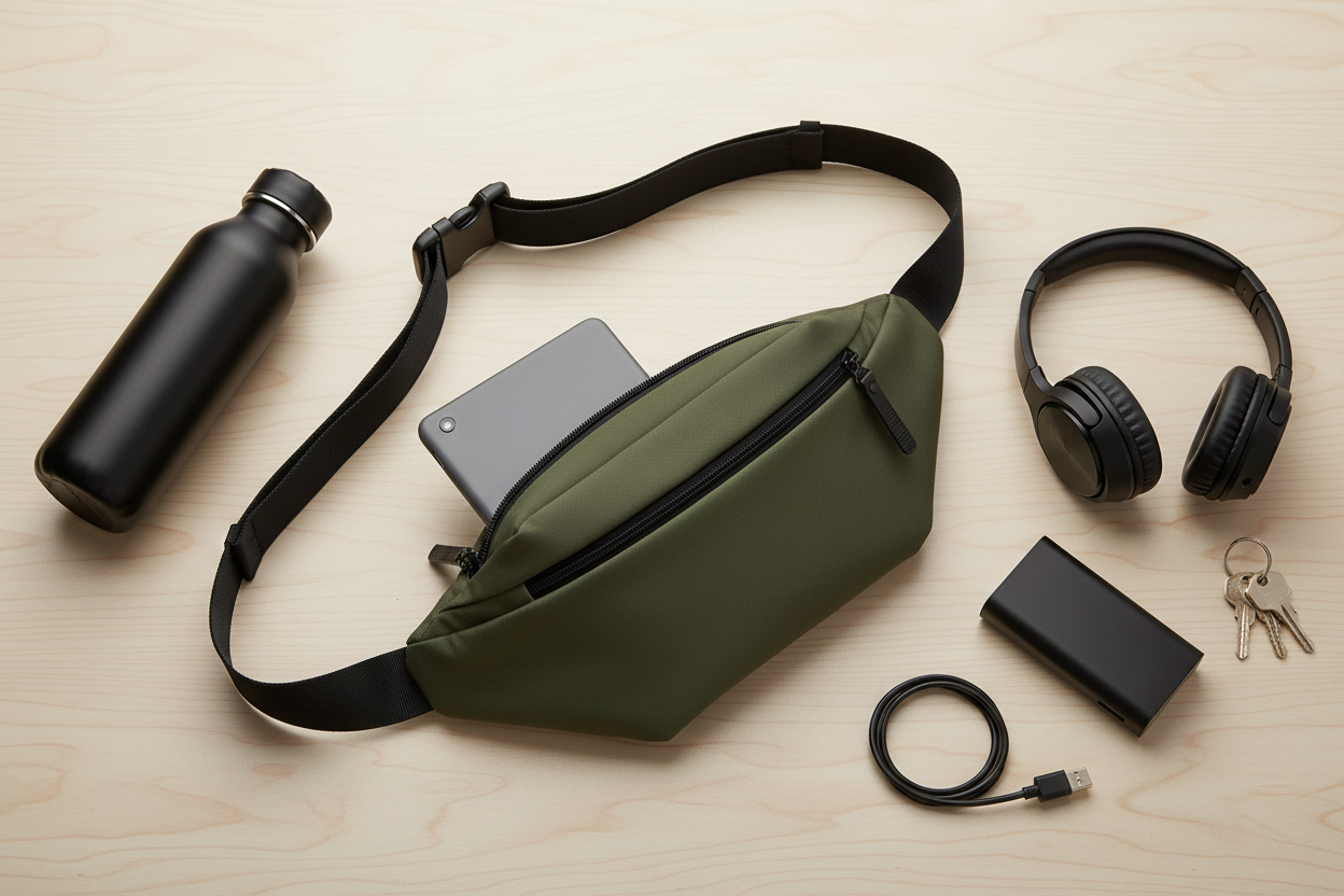 Flat lay essentiels voyage
