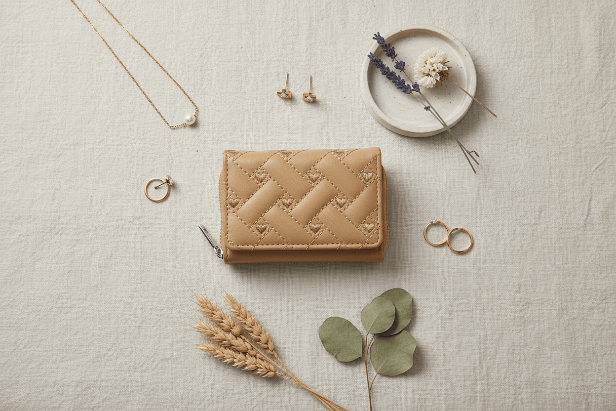 Flat lay portefeuille