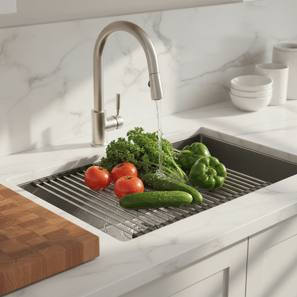 Égouttoir avec légumes frais