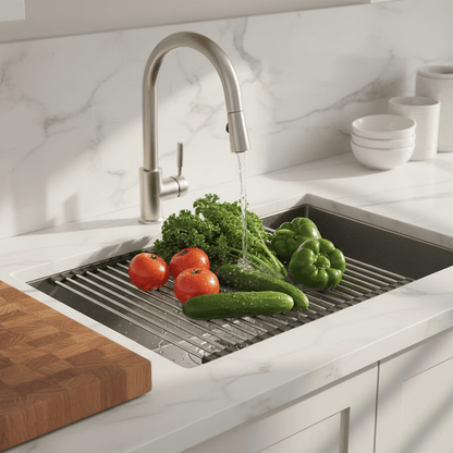 Égouttoir avec légumes frais