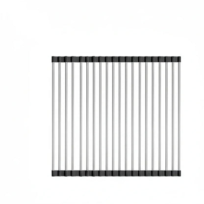 Égouttoir Pliable en Acier Inoxydable pour Évier - Solution de Rangement Multifonction Grande Capacité Noir 45x39cm 