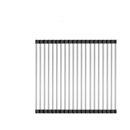 Égouttoir Pliable en Acier Inoxydable pour Évier - Solution de Rangement Multifonction Grande Capacité Noir 52x39cm 