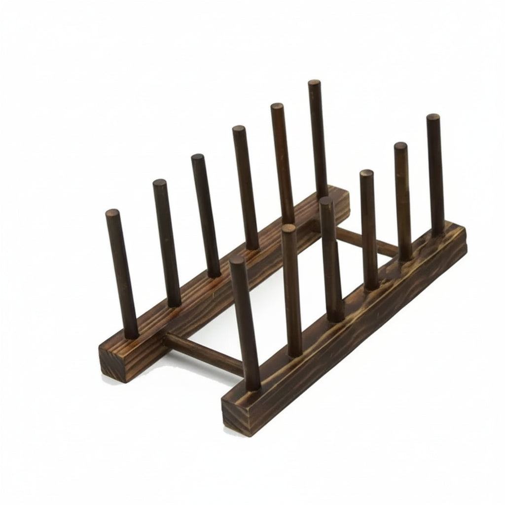 Égouttoir Vaisselle Bois – Multifonction Cuisine Marron 5 Compartiments